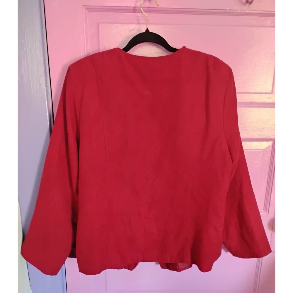 Vintage 18/20 Dress Barn Western Style Women Red Blazer Flowy Fall XL XXL - Picture 2 of 4